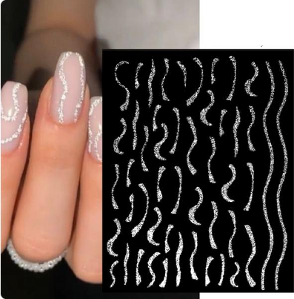 Image du produit Nagellack24 Nail Art Sticker Autocollant Argenté (Argent)