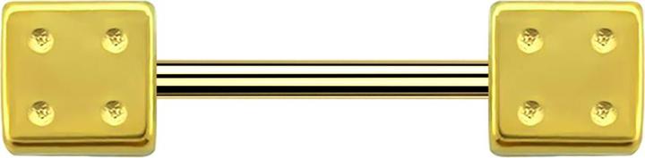 Produktbild Star Piercing Micro Barbell vergoldet mit Würfel (Chirurgenstahl 316L)