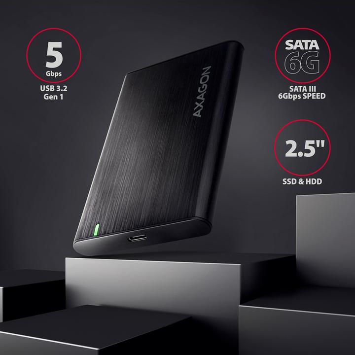 Actual product image Axagon EE25-A6C USB-C 3.2 - SATA 6G 2.5" external hard drive enclosure (2.5")