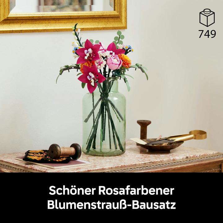 Actual product image LEGO Schöner Rosafarbener Blumenstrauss (10342, LEGO Icons, LEGO Botanical)