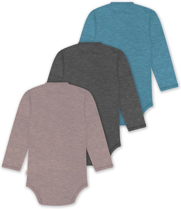 Produktbild Normani 3er Set Baby-Body Wickelbody Langarm Toddler-Bodysuit aus Merinowolle - 9357 (68)