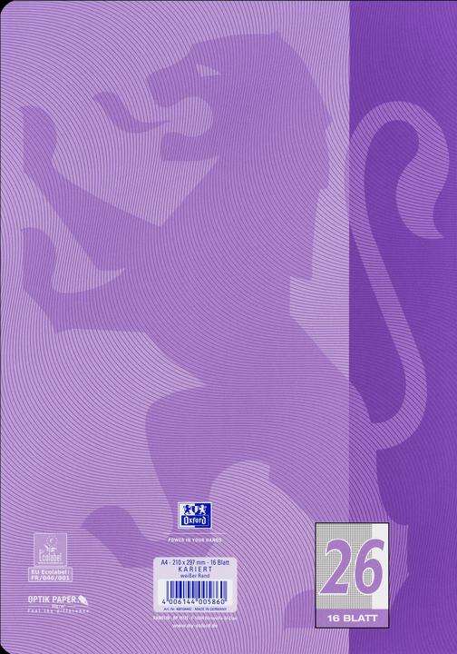 Produktbild Oxford Schulheft, A4, Lineatur 26 (A4, Kariert, Weicher Einband)