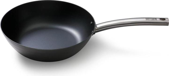 Actual product image Skottsberg Wok carbon steel, 28 cm diameter, stainless steel handle (28 cm, Wok, Carbon steel)