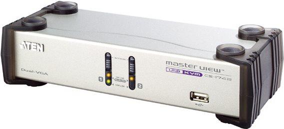 Actual product image Aten CS1742, 2-Port USB Hub KVM Switch with VGA Dual-View