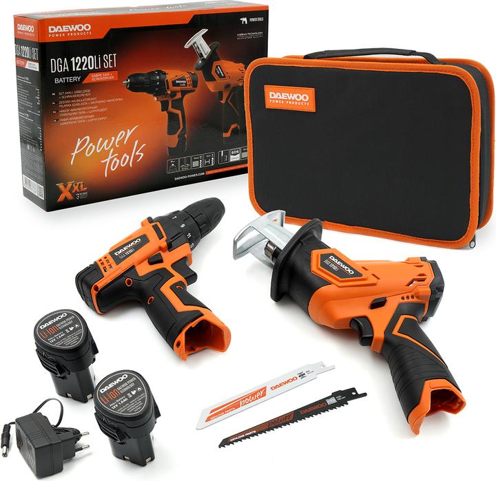 Immagine prodotto Daewoo Power Products Set di utensili a batteria: sega a batteria + cacciavite DAEWOO DGA 1220Li SET (Batteria ricaricabile)