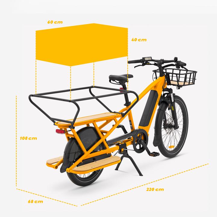 Image du produit Btwin Vélo utilitaire électrique Cargobike R500E Longtail V2 jaune