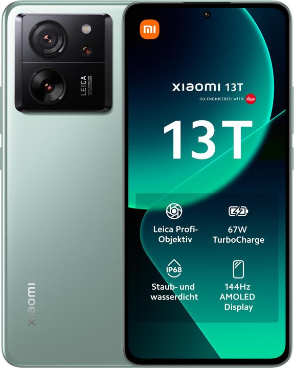 Image du produit Xiaomi 13T (256 Go, vert pré, 6.67", Double SIM, 50 Mpx, 5G)