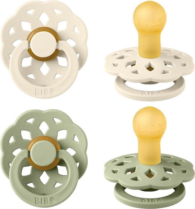 Actual product image Bibs Bohème latex dummy (size 2, 6-18 months), Ivory/Sage (2 x, 6 - 18 M.)