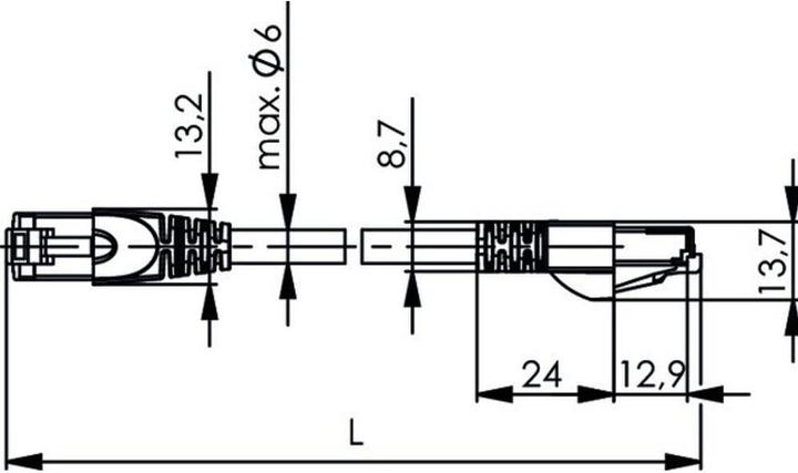 Image du produit Telegärtner Télégraphe MP8 FS 600 (S/FTP, CAT6a, 7.50 m)