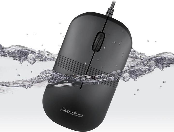 Produktbild Perixx PERIMICE-503 B, wasserdichte Maus, kabelgebunden, schwarz (Kabelgebunden)