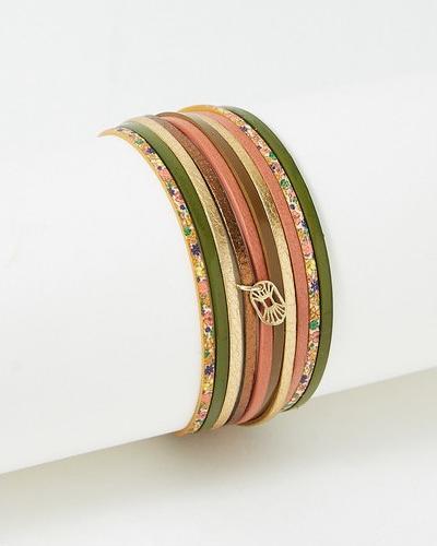 Immagine prodotto Flowers Forzoé Bracciale Magnum - Piastra In Ottone - Vera Pelle