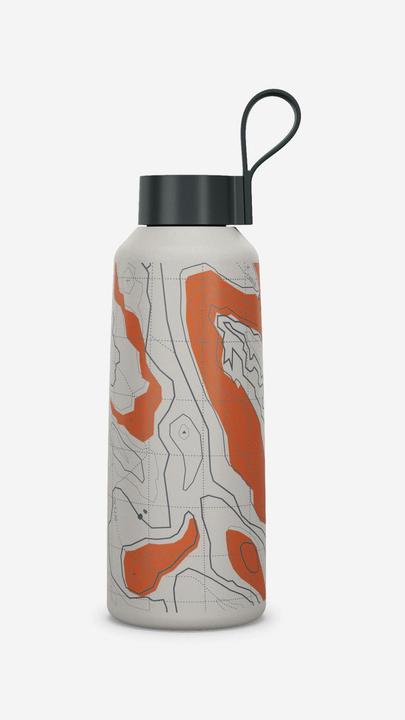 Immagine prodotto Quechua Trinkflasche 1 l Edelstahl Schraubverschluss Wandern - 100 Karte/rot (1 l)