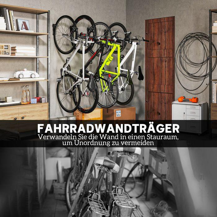 Produktbild Swisshandel24 4er Set Fahrrad Wandhalterung Vertikal mit 30 kg Tragkraft klappbar Aufhängung