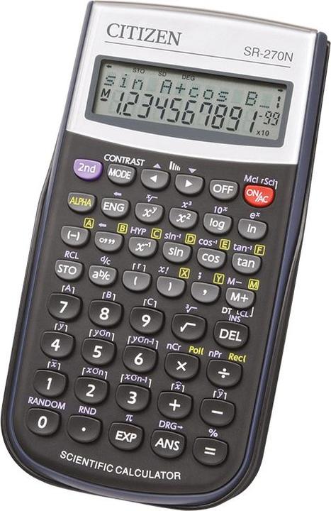 Actual product image Citizen SR-270N Calculator Pocket Scientific Calculator (Rechargeable battery, Batteries)
