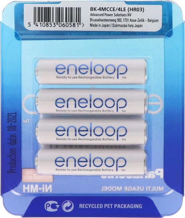 Produktbild Panasonic eneloop Sliding Pack (4 Stk., AAA, 750 mAh)