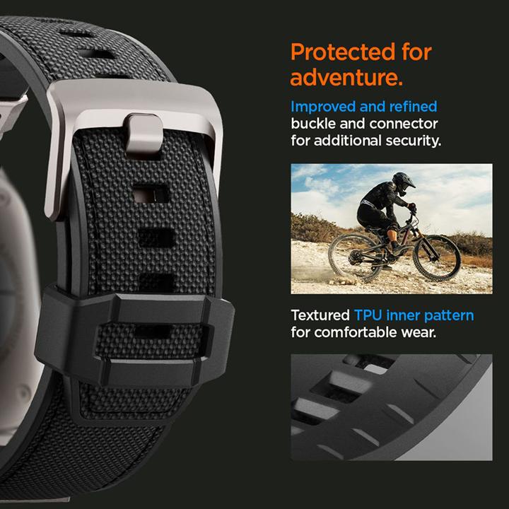 Productafbeelding Spigen DuraPro Armor Apple Watch 4/5/6/7/SE 42/44/45/49 mm czarny/zwart AMP06065 (35 mm, Thermoplastisch polyurethaan (TPU), Nylon)