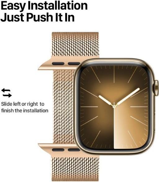 Actual product image Dux Ducis Milanese Pro Bracelet Apple Watch 42/44/45/49MM - Gold (42 mm, 45 mm, 49 mm, 44 mm, Stainless steel)