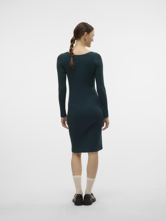 Actual product image Vero Moda VMABA BUTTON LS BOATNECK DRESS GA EXC Knit Dress (XS)