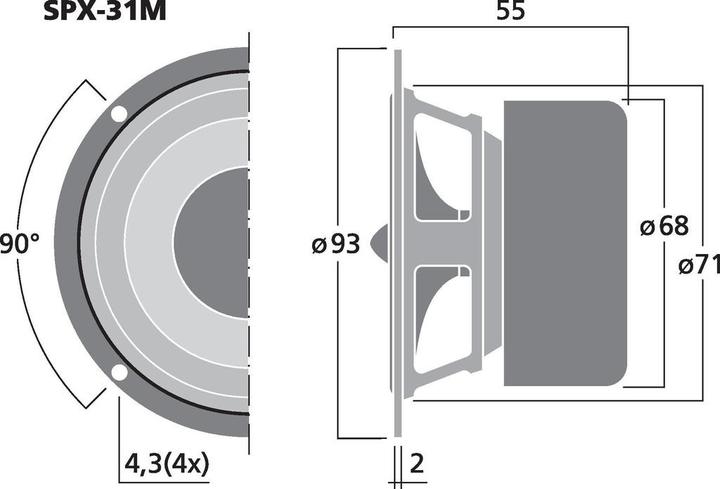 Actual product image Monacor SPX-31M (1 pcs.)
