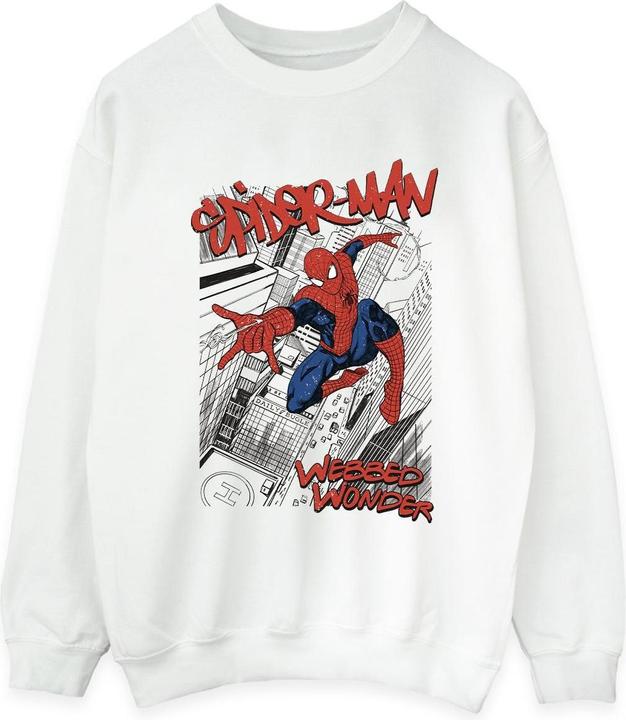 Actual product image Womens/Ladies Spider-Man Sketch City Sweatshirt (XXL)