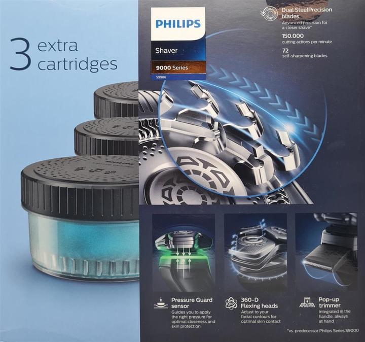 Immagine prodotto Philips S9986/63 Rasoio elettrico a secco e umido Serie 9000, tecnologia SkinIQ, ricarica e...
