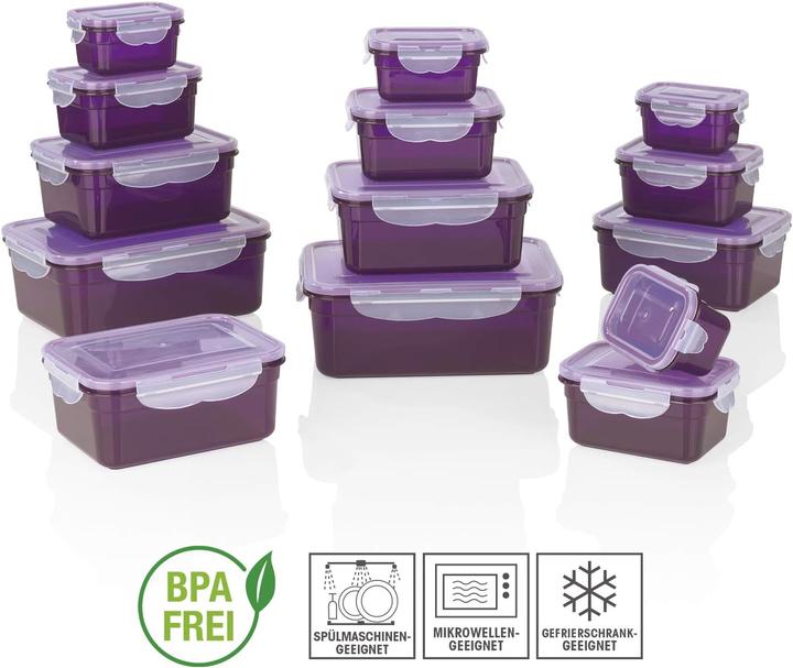 Image du produit Gourmetmaxx Boîtes fraîcheur, Lila Set de 14 pièces (2.10 l)
