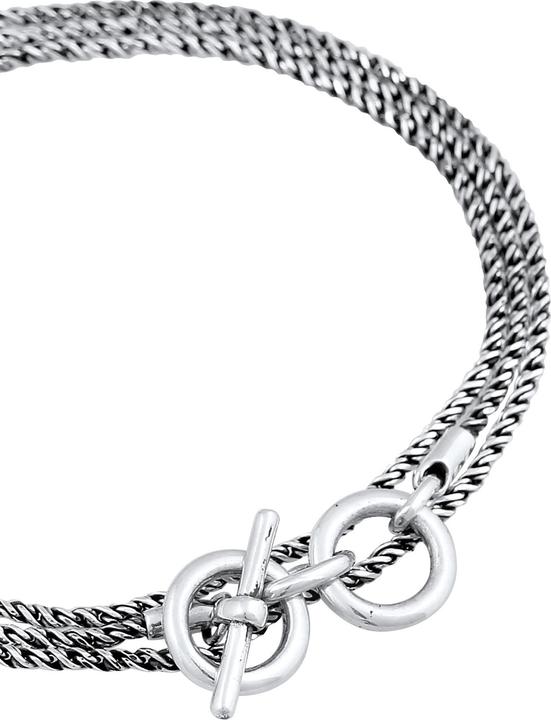 Produktbild Kuzzoi Armband Männer Kordelkette T-Bone Oxidiert 925 Silber (19 cm, 925er Sterling Silber)
