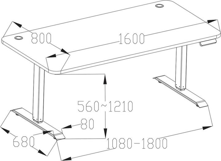 Produktbild Swisshandel24 Schreibtisch, Computertisch, elektrisch höhenverstellbar 160x80cm 53kg Kirsch-Dekor, anthrazit-gra (160 x 80 x 121 cm)