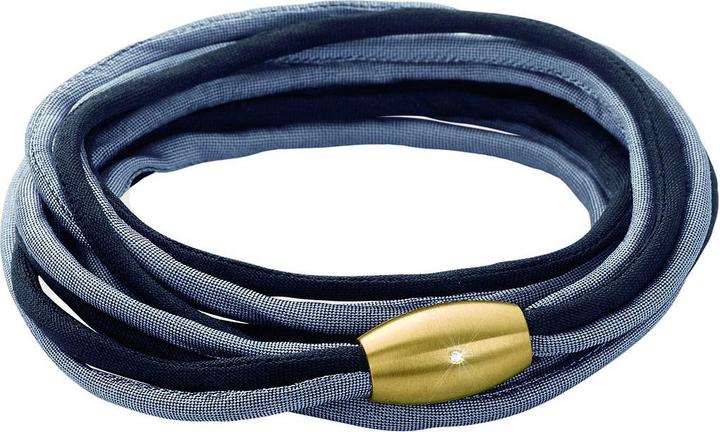 Produktbild Xen Seidenarmband grau/schwarz mit Brillant Magnetverschluss Längen zur Wahl (59 cm, Seide und Edelstahl)