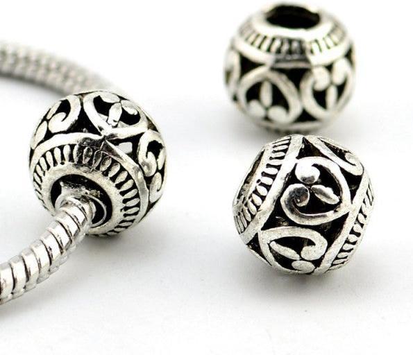 Actual product image Hermex Heart Bead Pearl - Silvery (Zinc alloy)