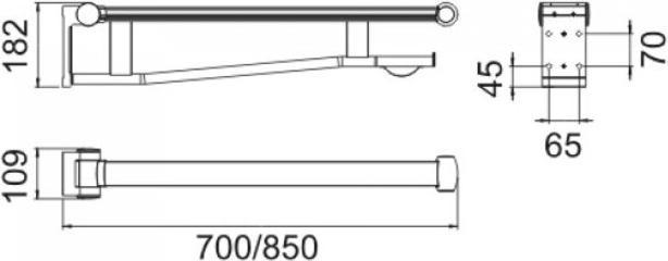 Immagine prodotto Keuco Barra di supporto pieghevole PLAN CARE WC 700mm alluminio sil-elo/sw