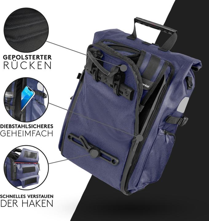 Actual product image Valkental ValkPro Bike Bag - 23L, Blue (26 l, Luggage carrier bag)