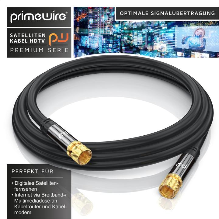 Immagine prodotto Primewire SAT Kabel HDTV - Cavo coassiale SAT Premium - TV HDTV Radio DVB-T DVB-C DVB-S DVB-S2, schermatura 4 (135 dB, Cavi antenna)