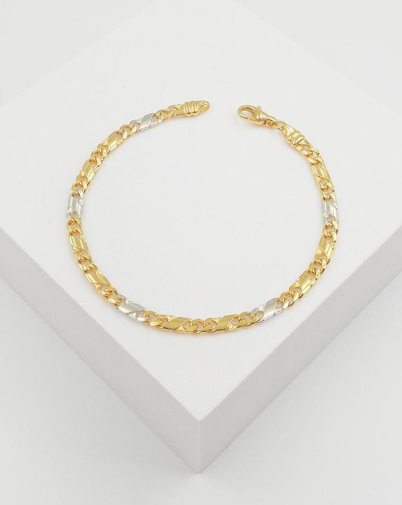 Produktbild Muau 8er-Kette (21 cm, 750, Weissgold, 18K Gelbgold)