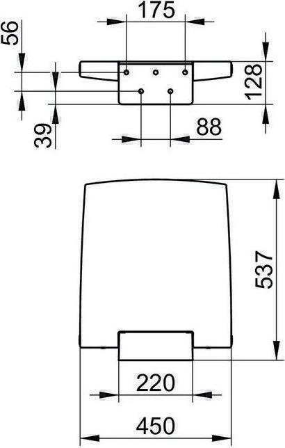 Actual product image Keuco Folding seat Plan Care without backrest 45x50 cm chrome/light grey 34983 (150 kg)