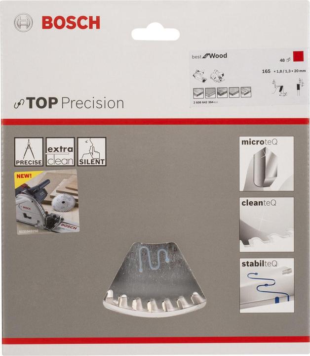 Produktbild Bosch Professional Zubehör Kreissägeblatt Top Precision Best for Wood, 165 x 20 x 1,8 mm, 48