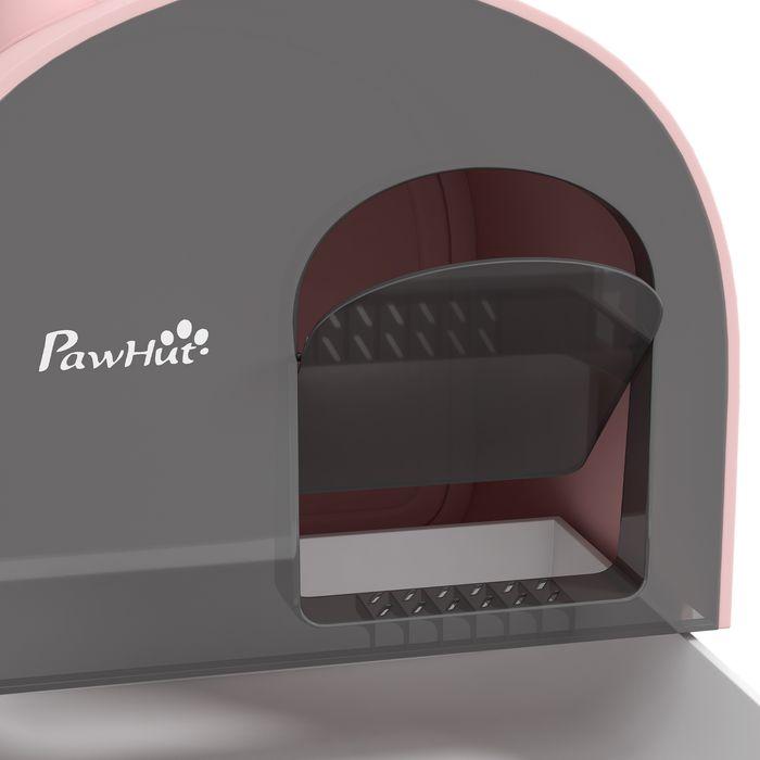 Produktbild Swisshandel24 Katzentoilette mit Haube, für Katzen bis 5 kg, Rosa (Katzenklo geschlossen)