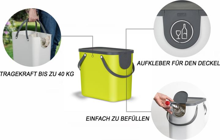 Produktbild Rotho Mülleimer ALBULINO, 25L, gelb sp. (25 l)