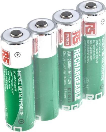 Produktbild Rs Pro Akku NiMH Größe AA 2600mAh (4 Stk., AA, 2600 mAh)