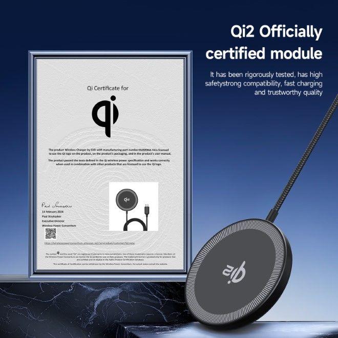 Produktbild Duzzona V4 Qi2 15W MagSafe Wireless Autoladegerät - Schwarz (15 W)