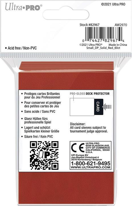 Image du produit Ultra Pro Red Deck Protector Small