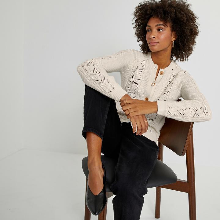 Produktbild La Redoute Collections Cardigan aus Pointelle-Strick (XS)