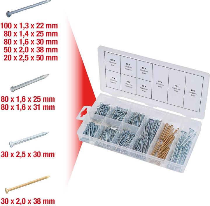 Image du produit KS Tools Assortiment de clous,550 pcs. (0.23 m)