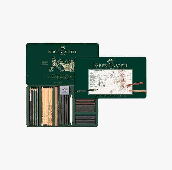 Actual product image Faber-Castell Carbon pencil Pitt Monochrome Set (Multicoloured, 1 x)