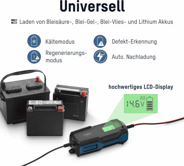 Actual product image Ansmann Charger for lead-acid batteries BC 6-12V / 6 A (12V, 6V, 6 A)