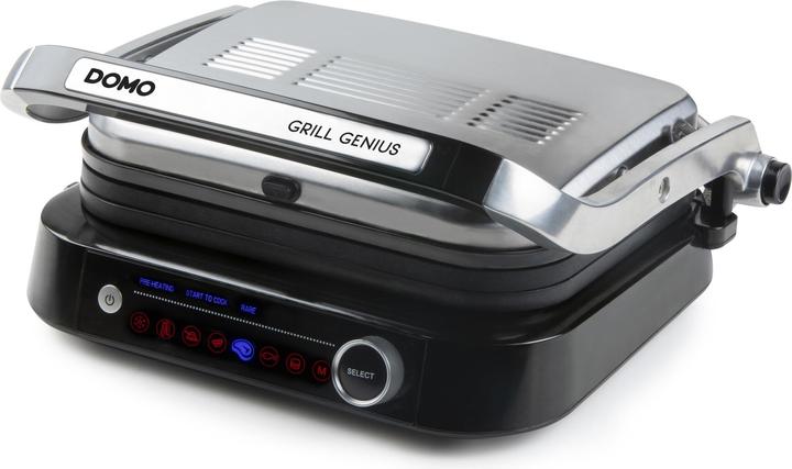Immagine prodotto Domo Genius Grill elettrico a contatto Rivestimento antiaderente, con display Acciaio inox, nero (Spina UE)