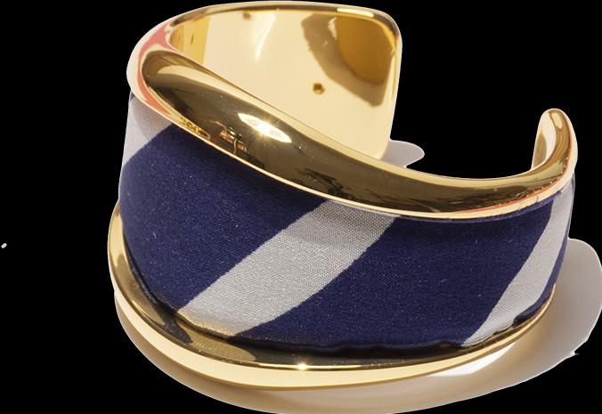 MM33 Bangle Marina stripes (950 Platin)