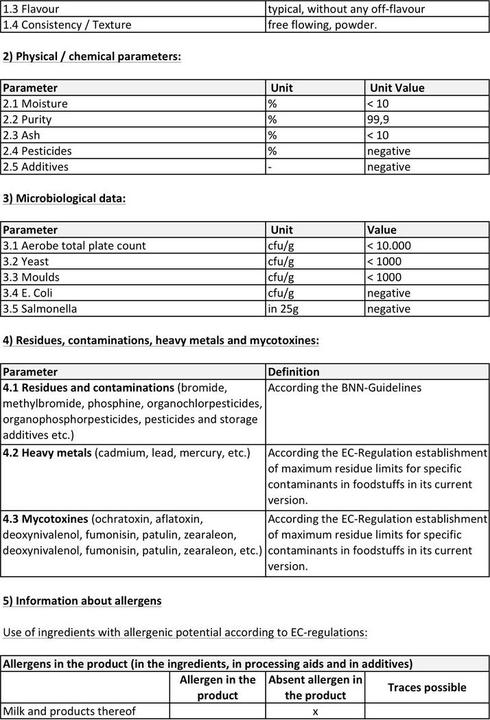 Valeurs nutritives et ingrédients Zimmerli Adaptogene Poudre de Rhodiola Rosea (BIO) (1 pièce(s), Poudre, 100 g)