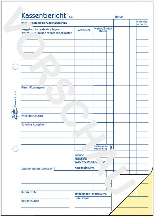 Immagine prodotto Avery Rapporto di cassa (50 x)