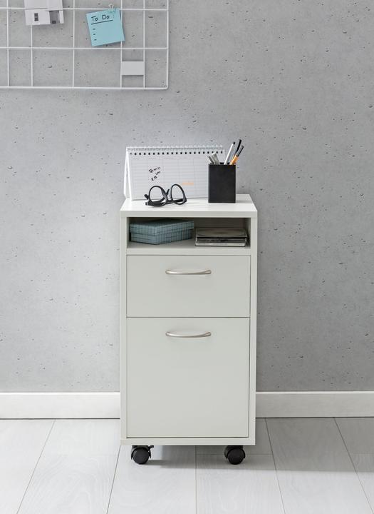 Image du produit FineBuy Caisson roulant en bois plaqué blanc (38 x 33 x 63 cm)